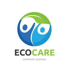 Eco care logo,people logo,Green logo,healthy care logo,vector logo template.