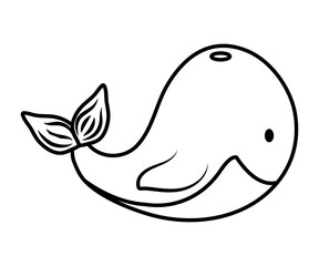 Fototapeta na wymiar Cute animal design. Whale icon. vector graphic