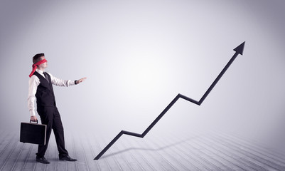 Businessman with blindfolds