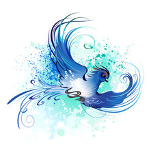 Fototapeta premium watercolor blue bird