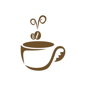 Logo sketch beverages of coffee tea cup hot chocolate granule vector