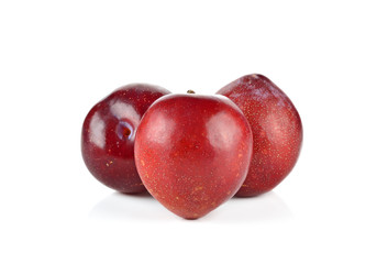 Plum or Sweet Ripe Plum fruit on white background
