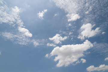 Obraz premium Blue sky background with white clouds.