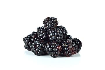 blackberries on white background