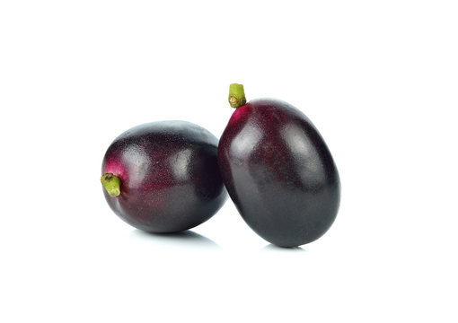 Jambolan plum or Java plum on white background