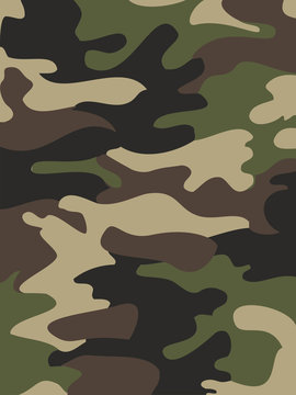 Camouflage pattern background. Woodland style.  illustration