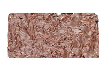 whole homemade bar of chocolate with cashew nuts reverse side