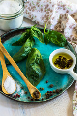 Cooking concept with herbs and spices