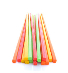 colorful collection chopsticks isolated on white background
