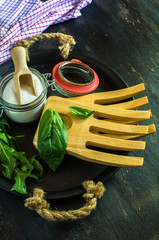 Cooking concept with herbs and spices