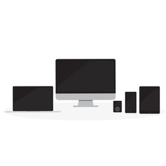 vector illustration modern monitor, computer, laptop, phone, tablet on a white background