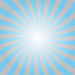 Blue and gray rays poster. Popular ray star burst background television vintage. Blue-gray abstract texture with sunburst, flare, beam. Retro art design. Sun glow bright pattern Vector Illustration