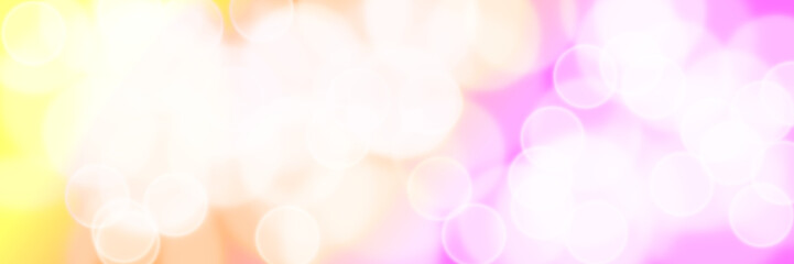 soft bokeh banner in shades of yellow, white, pink and orange