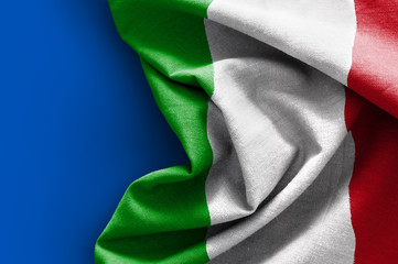 Flag of Italy on blue background
