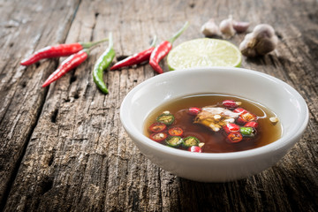 Thai fish sauce three taste.