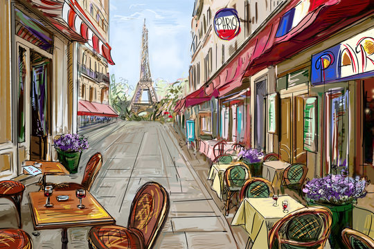 Street in paris - illustration concept