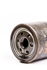 Close up macro used car oil filter