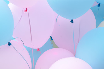 blue, pink inflatable balloon