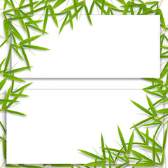 Bamboo leaf and frame background , with blank place for text.