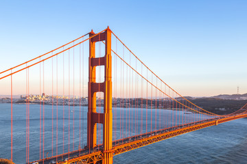 gold gate bridge in sunset