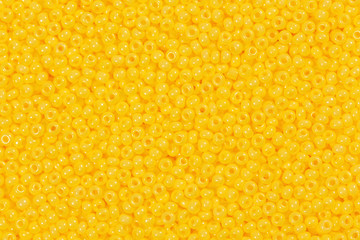Yellow (golden) glass beads. Hi res photo.