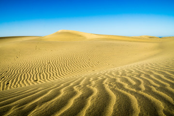 Maspalomas Dunes with bizarre pattern in the Sand