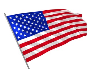 Fototapeta premium USA flag waving in the wind