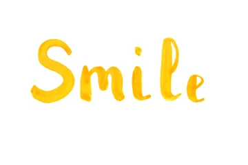 Foto op Plexiglas The word smile. Lettering. © perekotypole