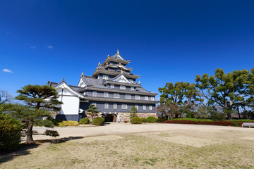 川面に映える漆黒の城 -岡山城-