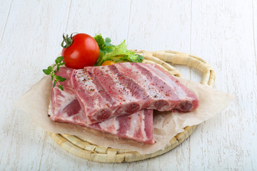 Raw pork ribs