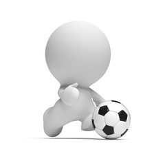 white character with traditional soccer ball