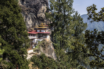 Taktshang monastery, Bhutan - Tigers Nest Monastery also know as Taktsang Palphug Monastery. Located in the cliffside of the upper Paro valley, in Bhutan.