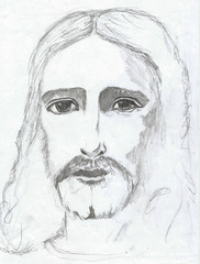 ritratto di Gesù in chiaroscuro