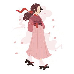 illustration of a japanese geisha