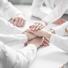 Business people joining hands