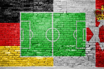 Deutschland vs. Nordirland Ziegelsteinmauer Graffiti