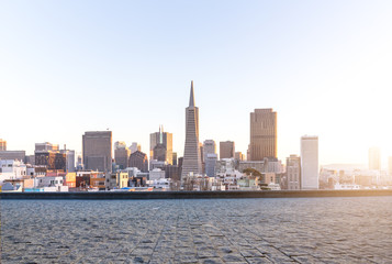 floor with cityscape and skyline of san franciscso