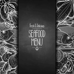 Graphic seafood menu design