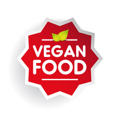 Vegan Food label vector