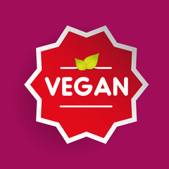 Vegan label vector star