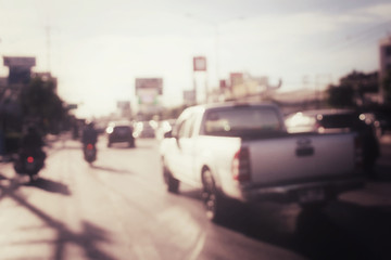 Obraz premium Blurred of car on road