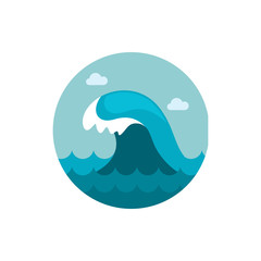 Ocean wave icon. Summer. Vacation