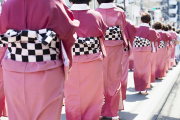 Traditional clothes in the celebrate on Sakura festival ,KAWAGOE,  JAPAN