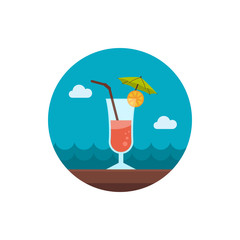 Cocktail icon. Summer. Vacation