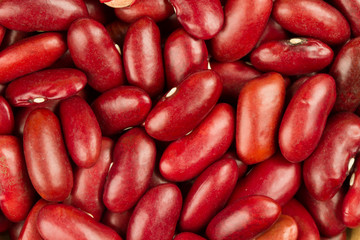 Top view of red beans healthy grains close up