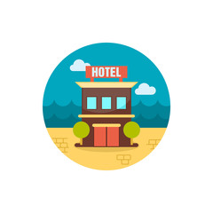 Hotel icon. Summer. Vacation
