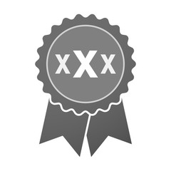 Isolated award badge with  a XXX letter icon