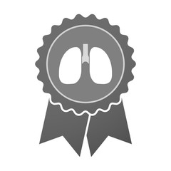 Isolated award badge with  a healthy human lung icon