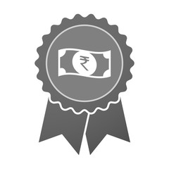 Isolated award badge with  a rupee bank note icon