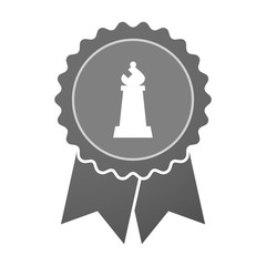 Isolated award badge with a bishop    chess figure